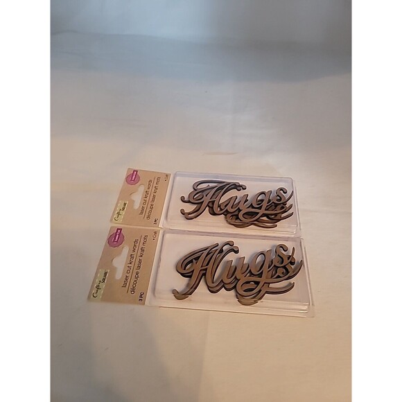 Crafter's Square Laser Cut Words HUGS LOT OF 2 Packages TOTAL 6 Words New - Picture 1 of 5